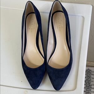 Cole Haan Women's Dark Blue Suede Heels